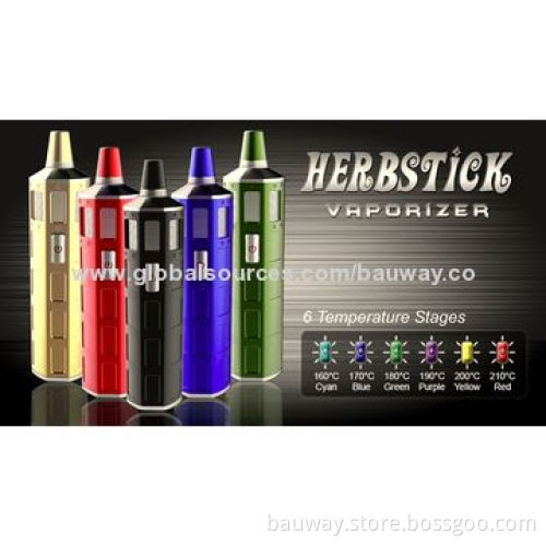 Bauway Manufacturer 2,200mAh Huge Vapor Newly Designed Dry Herb Stick Vaporizers, 29*29*140mmNew